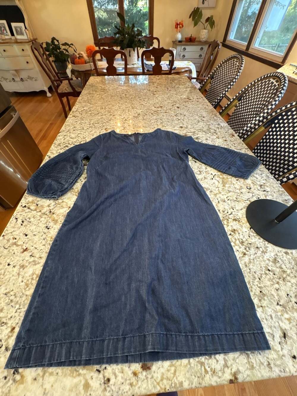 Talbots Denim Shift Dress Size 6P Blue Cotton Petite